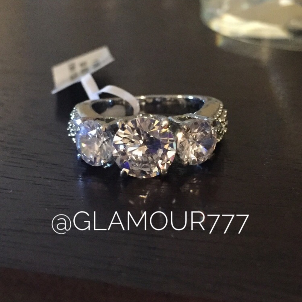AAA CZ Stainless Steel Ring. Size 5 - Picture 2 of 7